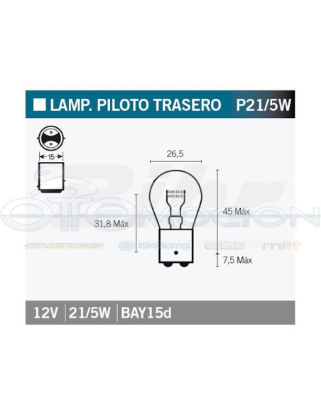 LAMPARA BILUX 12V 21-5W