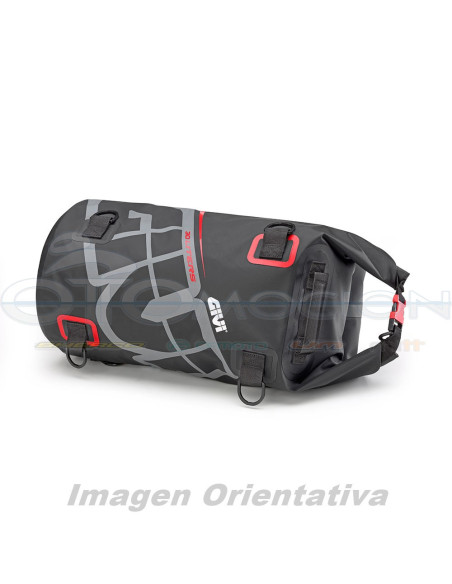 BOLSA SILLIN L-EASY WATERPROOFF-CORREAS 30LTS GRIS-ROJO