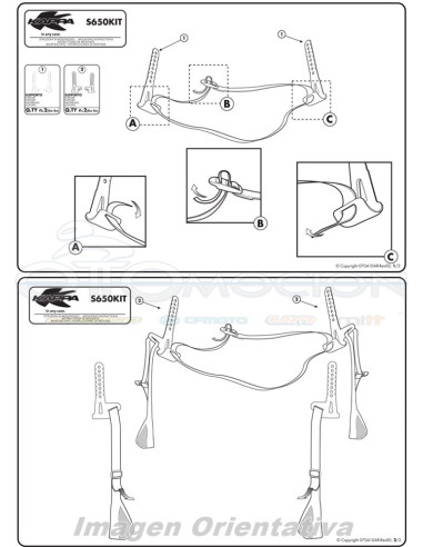 KIT ESTRIBOS LARGOS PARA ASIENTO S650