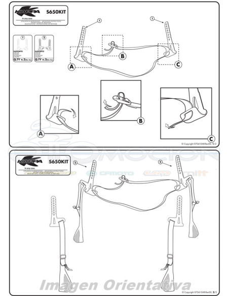 KIT ESTRIBOS LARGOS PARA ASIENTO S650