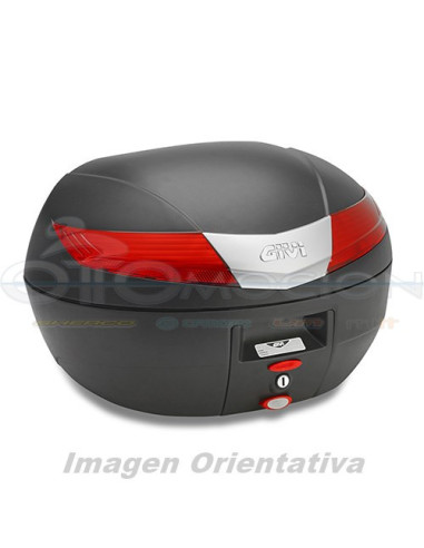 MALETA MK 40 LTS  V40 NEGRO BASE-N  C-CATADIOPTRICO ROJO